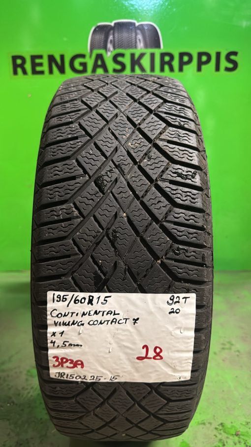 195/60R15 Continental VikingContact 7 92T kitka 4,5mm / 3P3A