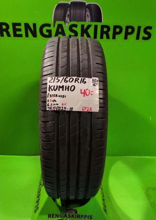 215/60R16 Kumho Ecsta HS51 95V kesä 6,5mm / 6P2A