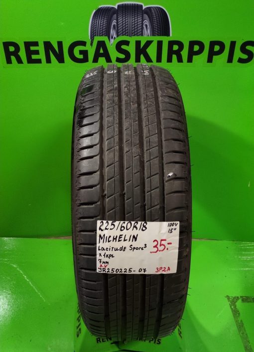 225/60R18 Michelin Latitude Sport 3 100V kesä 7mm / 3P2A