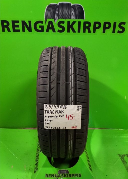 215/45R16 Tracmax X-Privilo TX3 90V kesä 7mm / 7P1A