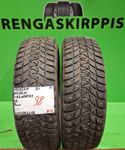 175/65R14 Michelin X-Ice North 3 86T nasta 8mm / K13