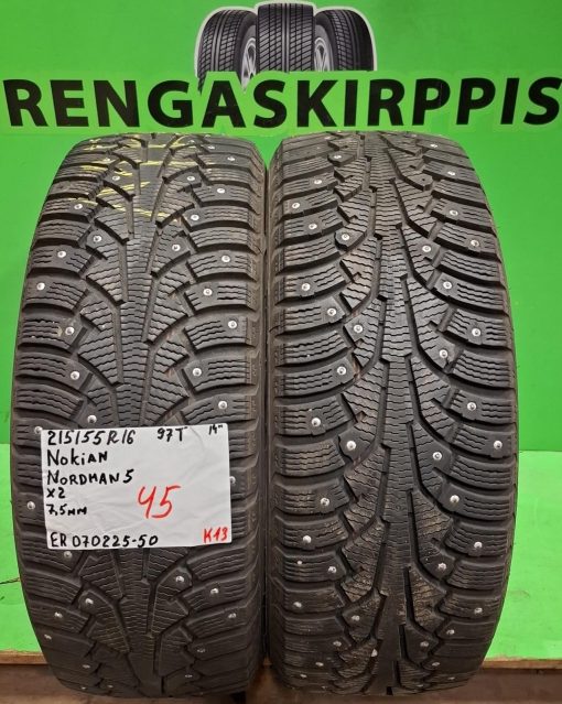 215/55R16 Nokian Nordman 5 97T nasta 7,5mm / K13