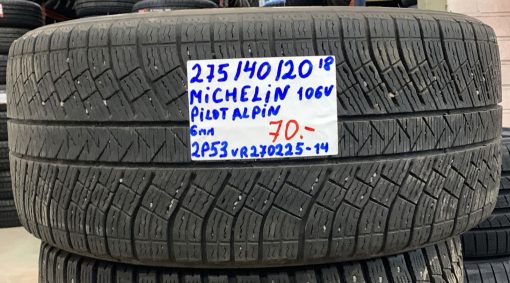 275/40R20 Michelin Pilot Alpin 106V kitka 6mm / 2P53