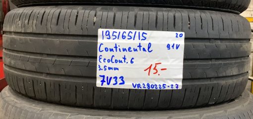 195/65R15 Continental EcoContact 6 91V kesä 3,5mm / 7V33