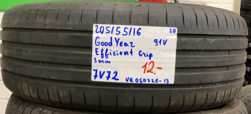 205/55R16 GoodYear EfficientGrip 91V kesä 3mm / 7V72