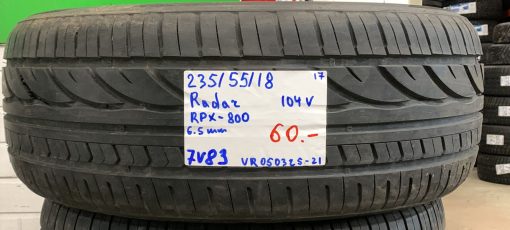 235/55R18 Radar RPX800 104V kesä 6,5mm / 7V83