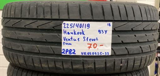 225/40R19 Hankook Ventus S1 Evo 2 93Y kesä 5mm / 2P82