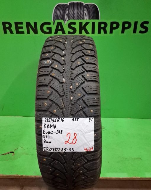 215/55R16 Kama Euro 519 93T nasta 8mm / 4V31