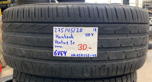 275/45R20 Hankook Ventus S1 110Y kesä 3mm / 6V64