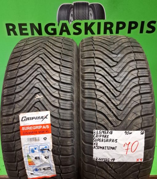 225/45R18 Gripmax Suregrip A/S 93W XL kesä ajamattomat / K4