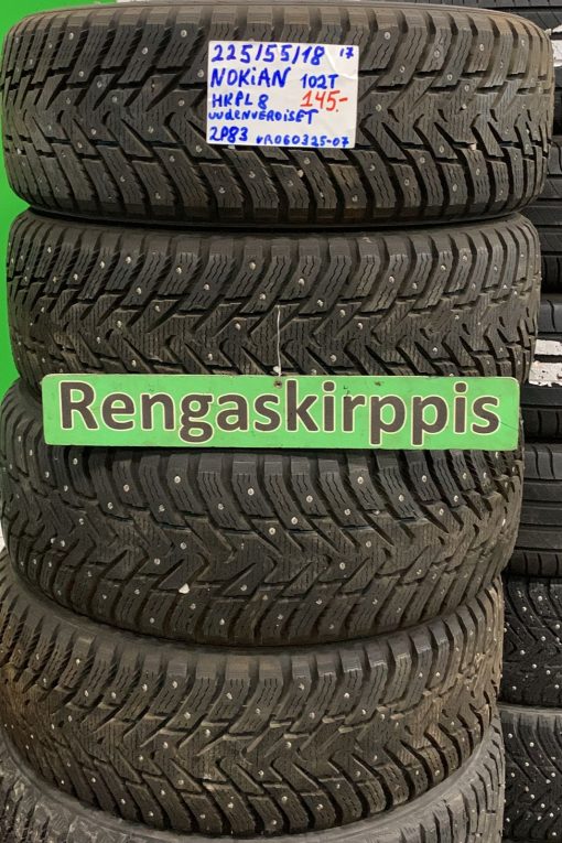 225/55R18 Nokian HKPL 8 102T nasta uudenveroiset / 2P83