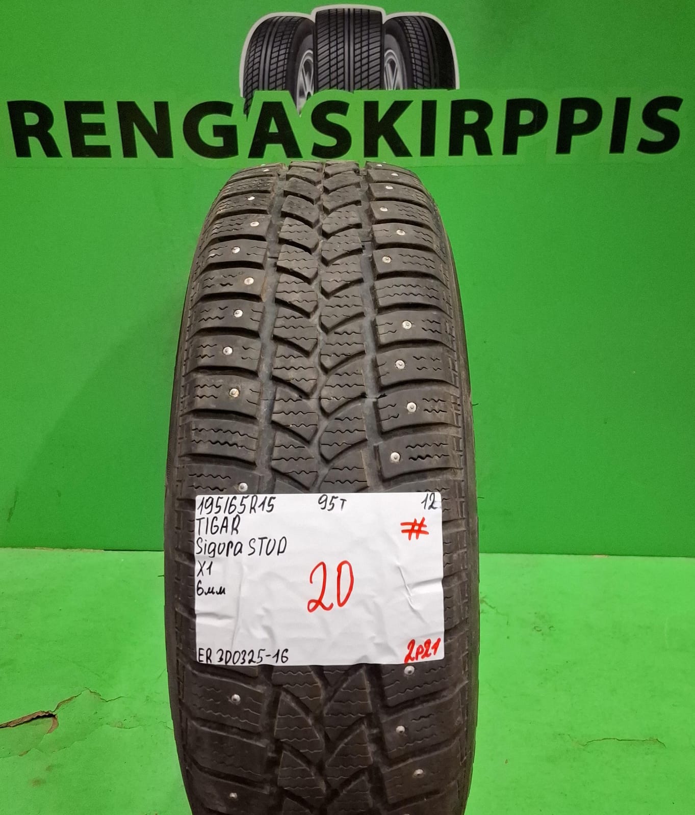 195/65R15 Tigar Sigura Stud 95T nasta 6mm # / 2P21