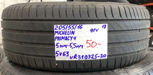 205/55R16 Michelin Primacy 4 91V kesä 5-5,5mm / 5V63