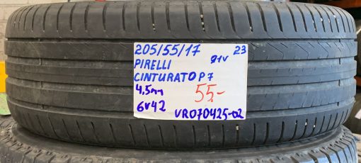 205/55R17 Pirelli Cinturato P7 91V kesä 4,5mm / 6V42
