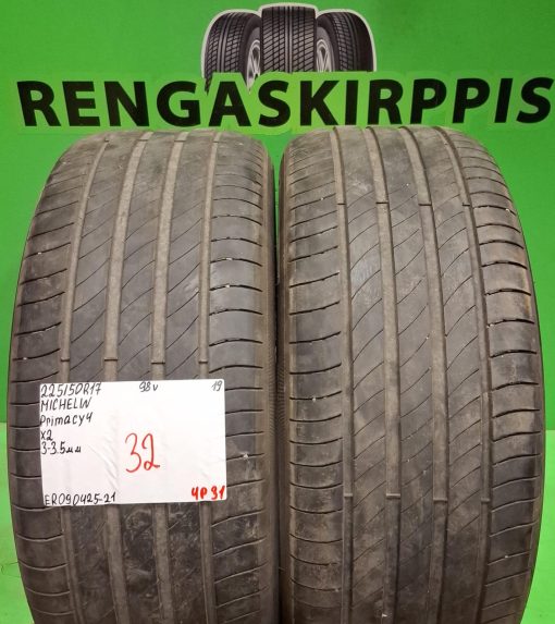225/50R17 Michelin Primacy 4 98V kesä 3-3,5mm / 4P31
