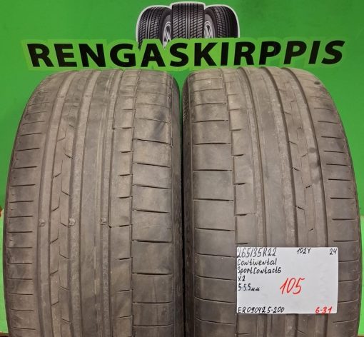 265/35R22 Continental SportContact 6 102Y kesä 5-5,5mm / 6-31