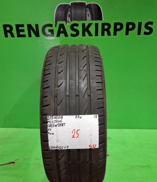 205/45R16 Milestone Green Sport 87W kesä 4mm / 4V32