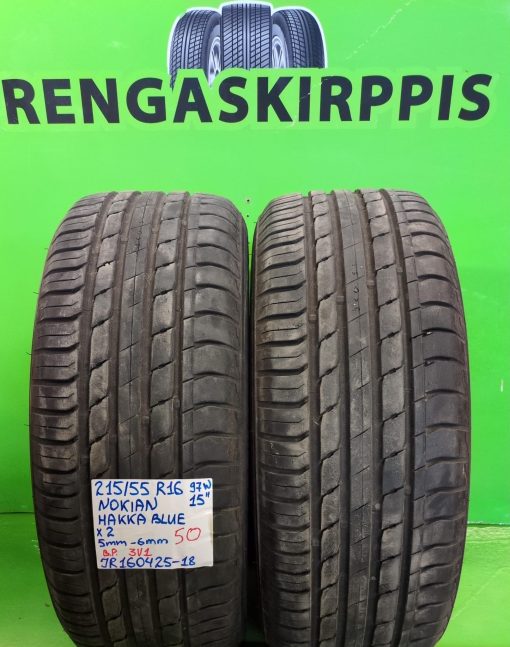 215/55R16 Nokian Hakka Blue 97W kesä 5-6mm / 3V1