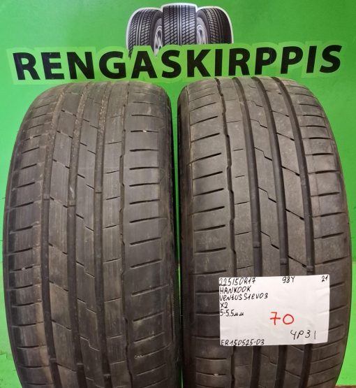 225/50R17 Hankook Ventus S1 Evo 3 98Y kesä 5-5,5mm / 4P31