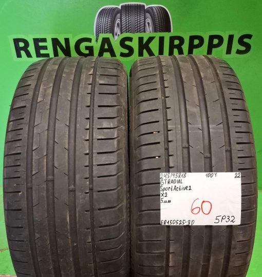 245/45R18 GT Radial Sport Active 2 100Y kesä 5mm / 5P32