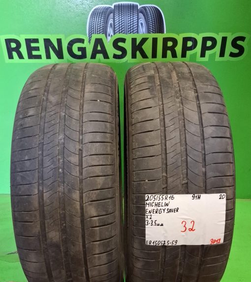 205/55R16 Michelin Energy Saver 91H kesä 3-3,5mm / 3P11