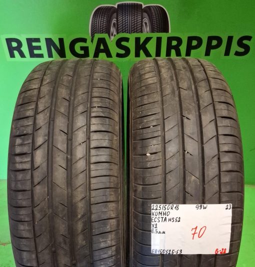 225/50R18 Kumho Ecsta HS52 99W kesä 6,5mm / 6-22