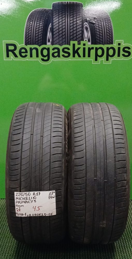 225/50R17 Michelin Primacy 3 94W kesä 4mm / 4V11-1