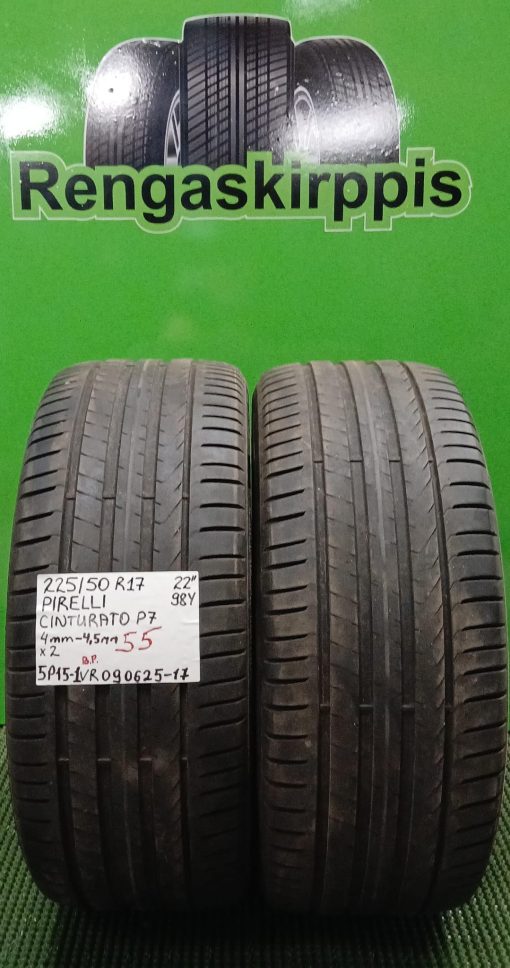 225/50R17 Pirelli Cinturato P7 98Y kesä 4-4,5mm / 5P15-1