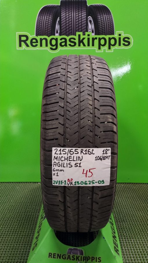 215/65R16C Michelin Agilis S1 106/104T kesä 6mm / 2V11-1