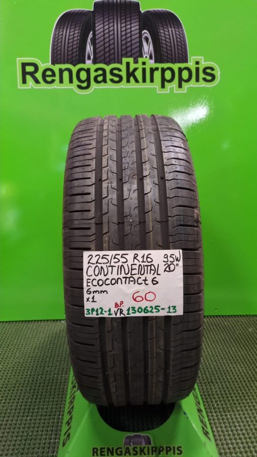 225/55R16 Continental EcoContact 6 95W kesä 6mm / 3P12-1
