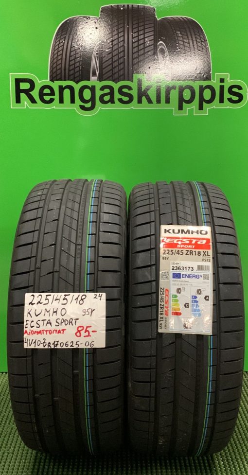 225/45R18 Kumho Ecsta Sport 95Y kesä ajamattomat / 4V10-2
