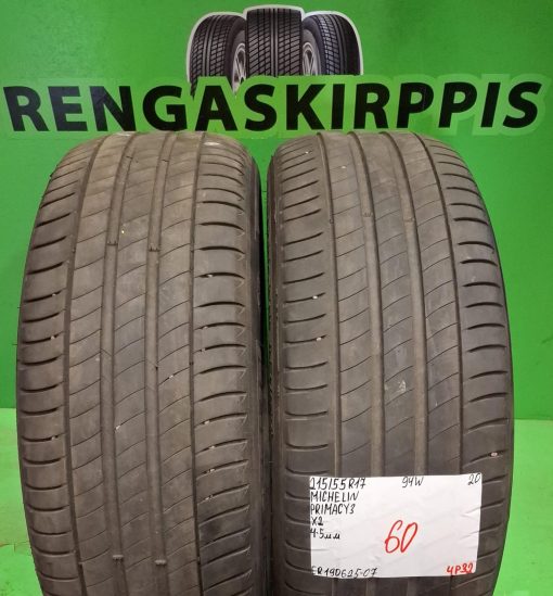 215/55R17 Michelin primacy 3 94W kesä 4-5mm / 4P32