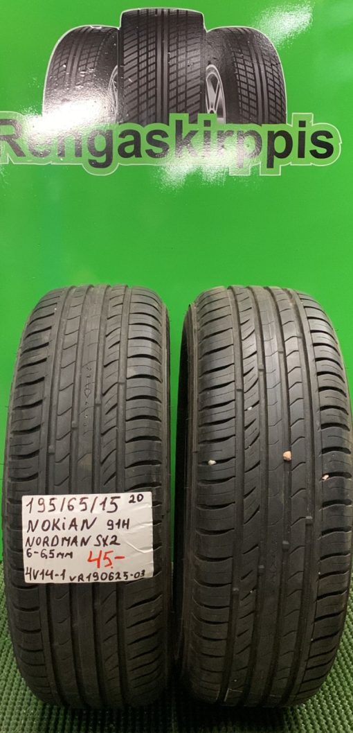 195/65R15 Nokian Nordman SX2 91H kesä 6-6,5mm / 4V14-1