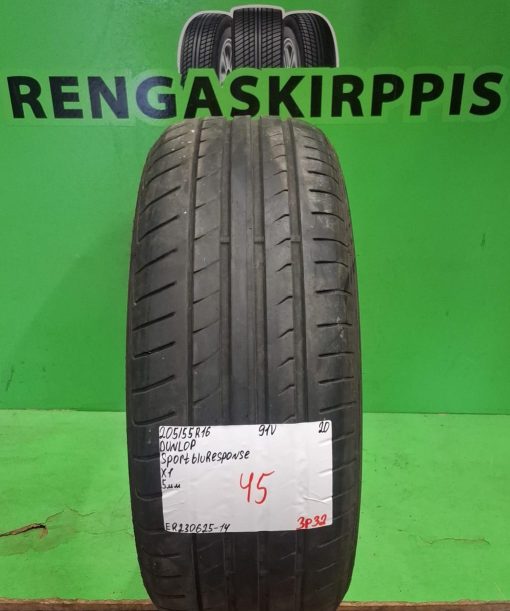 205/55R16 Dunlop Sport Bluresponse 91V kesä 5mm / 3P32