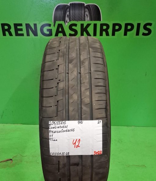 205/55R16 Continental PremiumContact 6 91V kesä 4,5mm / 3P22