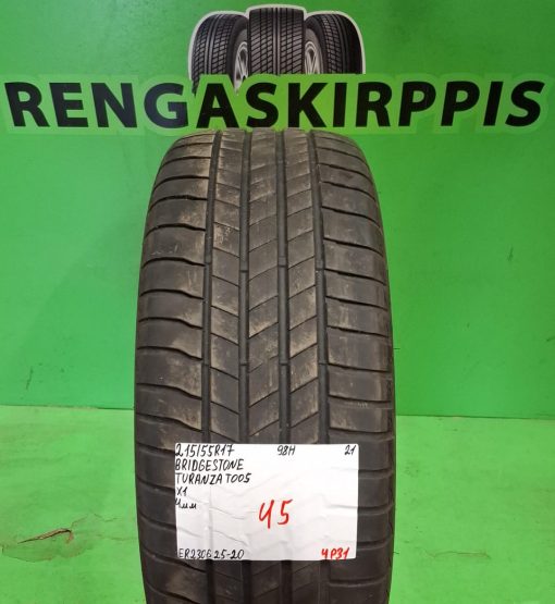 215/55R17 Bridgestone Turanza T005 98H kesä 4mm / 4P31