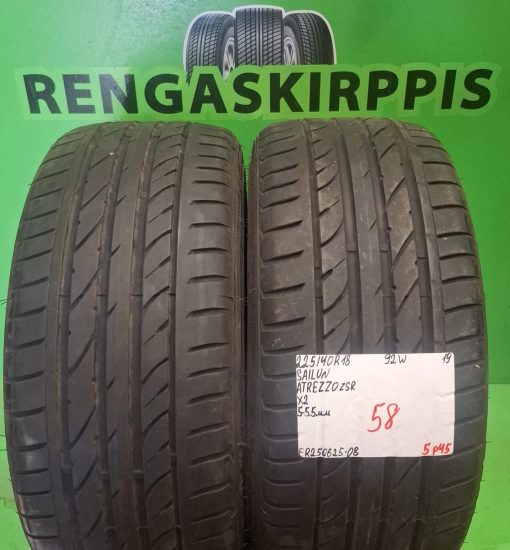 225/40R18 Sailun Atrezzo ZSR 92W kesä 5-5,5mm / 5P45