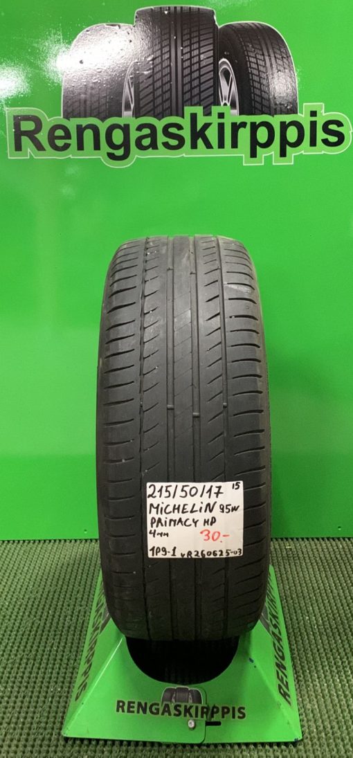 215/50R17 Michelin Primacy HP 95W kesä 4mm / 1P9-1