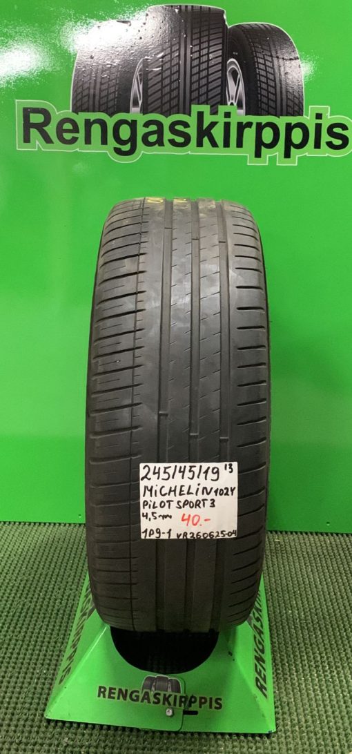 245/45R19 Michelin Pilot Sport 3 102Y kesä 4,5mm / 1P9-1