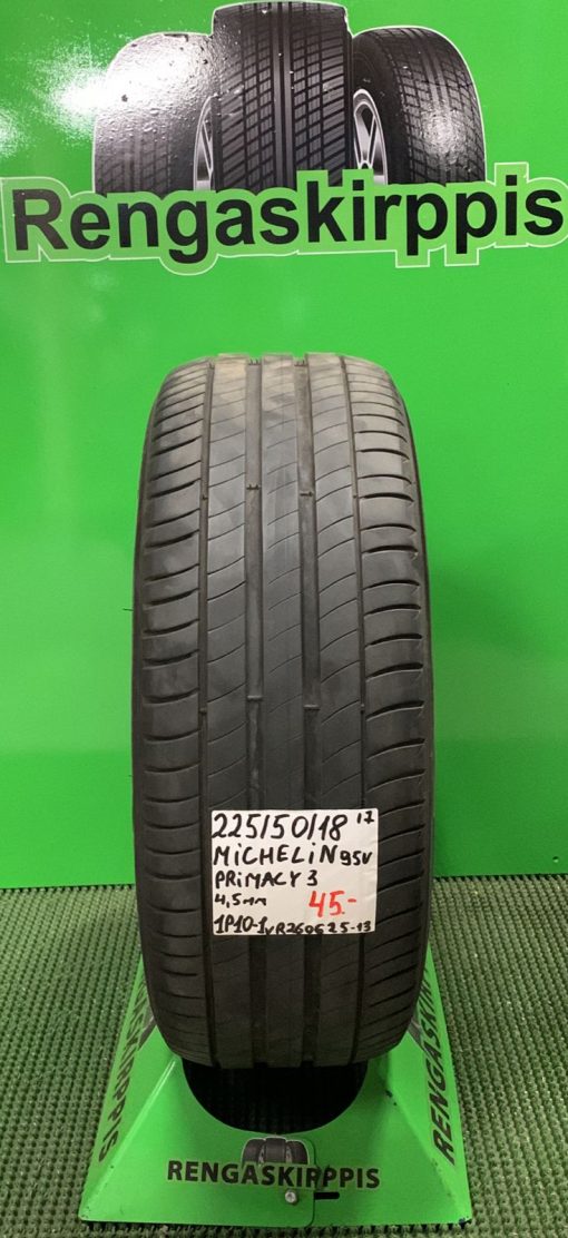 225/50R18 Michelin Primacy 3 95V kesä 4,5mm / 1P10-1