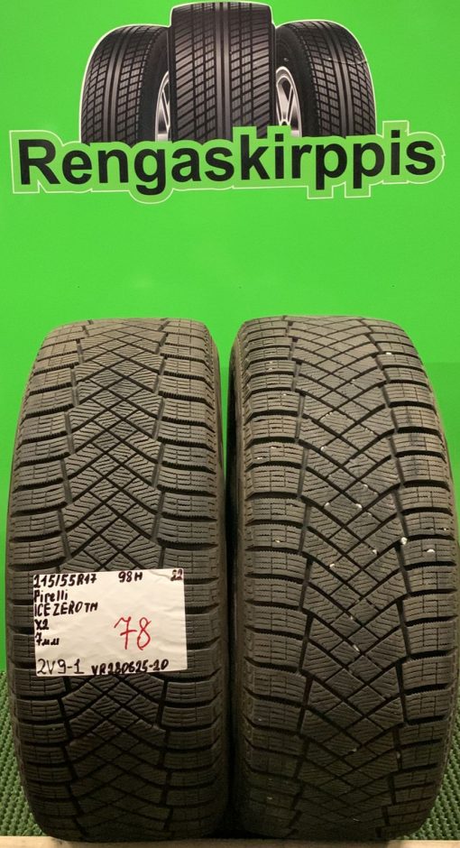 215/55R17 Pirelli Ice Zero TM 98H kitka 7mm / 2V9-1