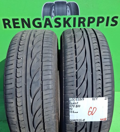 205/55R17 Radar RPX800 95Y kesä 5,5-6mm / 4P33