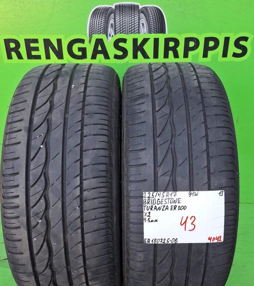 225/45R17 Bridgestone Turanza ER300 91W kesä 4-5mm / 4P42