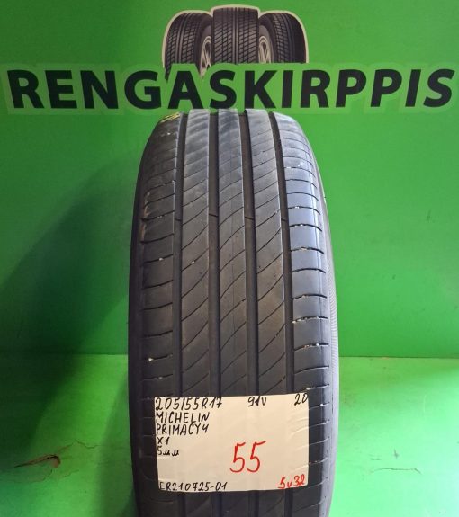 205/55R17 Michelin Primacy 4 91V kesä 5mm / 5V32