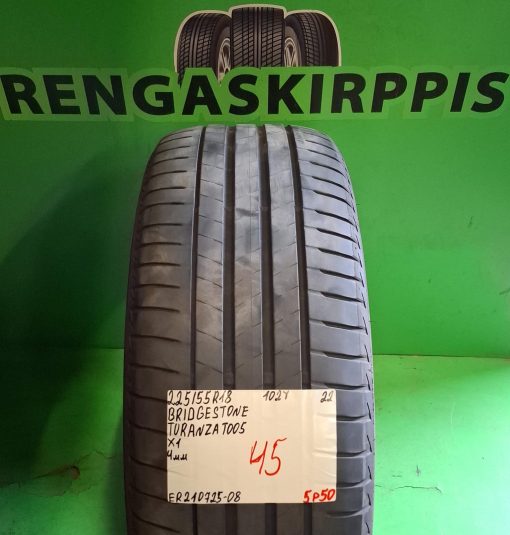 225/55R18 Bridgestone Turanza T005 102Y kesä 4mm / 5P50
