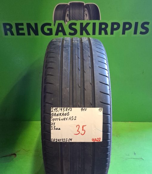 215/45R17 Nankang Sportnex AS2 91V kesä 3,5mm / 4P22