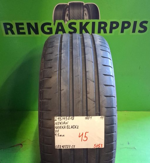 245/45R18 Nokian Hakka Black 2 100Y kesä 4,5mm / 5P53