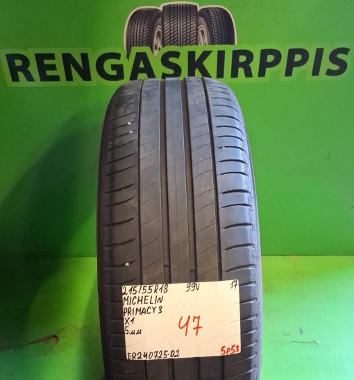 215/55R18 Michelin Primacy 3 99V kesä 5mm / 5P53
