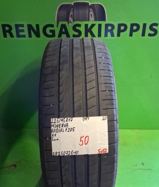 225/45R17 Minerva Radial F205 94Y kesä 5mm / 5V52