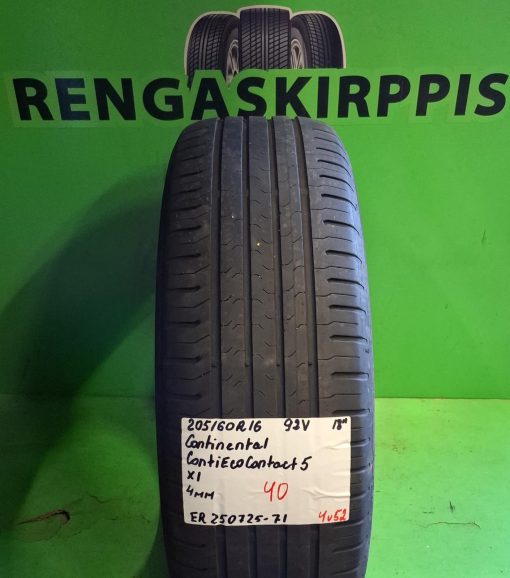 205/60R16 Continental ContiEcoContact 5 92V kesä 4mm / 4V52